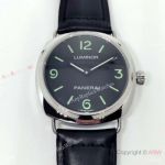 Copy Panerai Luminor PAM00112 Watch Green Markers Black Leather Strap